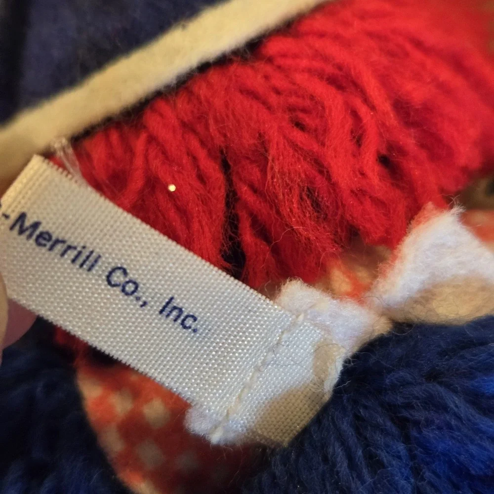 Vintage 1975 Raggedy Andy Christmas Ornament Bobbs Merrill Yarn Doll Plush 4